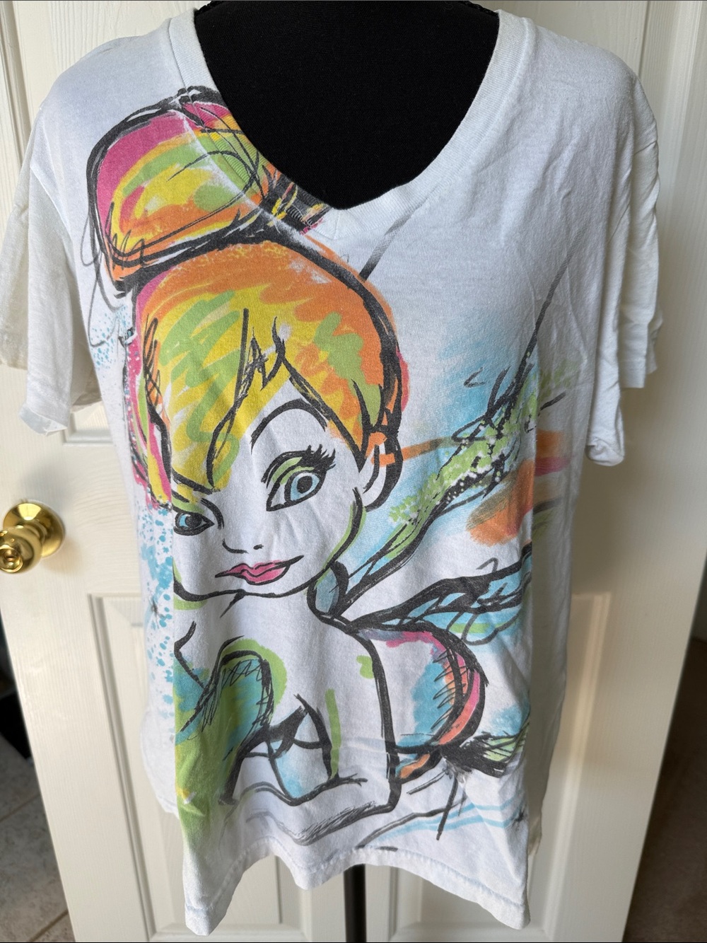 Disney Store TinkerBell White Organic Cotton T‑Shirt